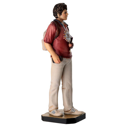 Statue of Saint Carlo Acutis, painted wood, Val Gardena 5