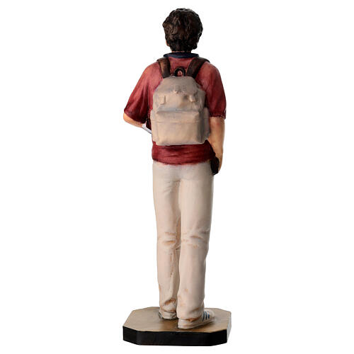 Saint Carlo Acutis Statue in Painted Val Gardena Wood 6