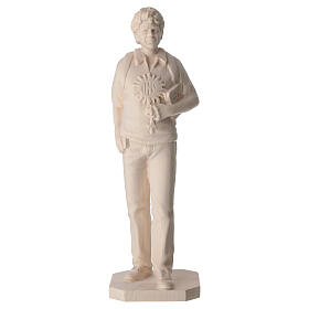 San Carlo Acutis statua finitura legno naturale Val Gardena