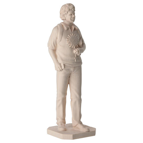 San Carlo Acutis statua finitura legno naturale Val Gardena 5