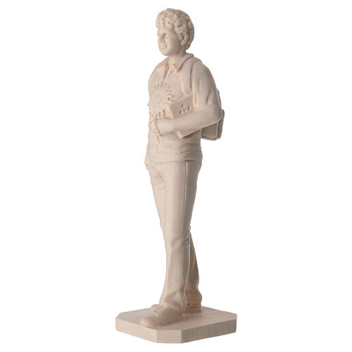 Estátua de São Carlo Acutis em madeira natural Val Gardena 3