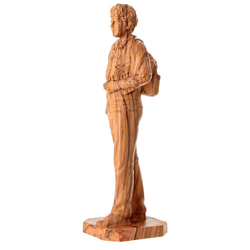Statue en bois d'olivier Carlo Acutis Val Gardena 3