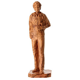 Statua legno d'ulivo Carlo Acutis Val Gardena