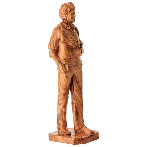 Statua legno d'ulivo Carlo Acutis Val Gardena 2