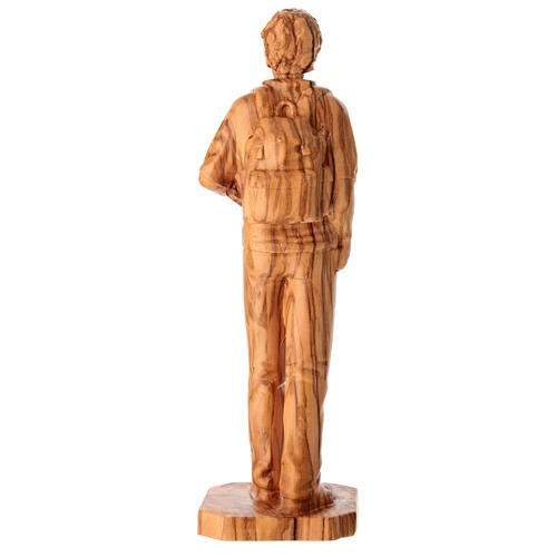 Statua legno d'ulivo Carlo Acutis Val Gardena 4