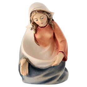Statuina Maria presepe Leonardo legno colorato Val Gardena