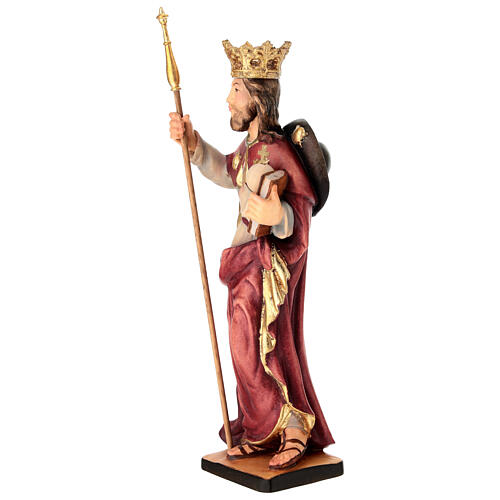 Estatua San Enrique IX de Suecia madera pintada Val Gardena 4