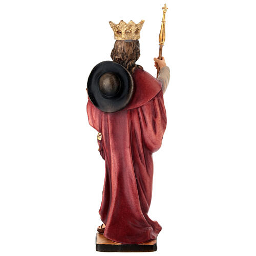 Estatua San Enrique IX de Suecia madera pintada Val Gardena 5