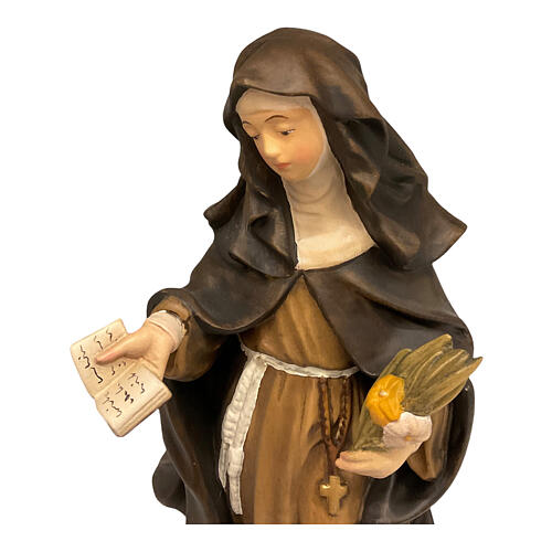 Heilige Katharina von Siena, Statue aus bemaltem Ahornholz, Grödnertal 2