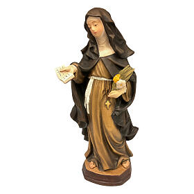 Santa Catarina de Siena estátua em madeira colorida Val Gardena