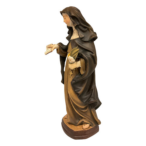 Saint Catherine of Siena statue colored Val Gardena wood 4