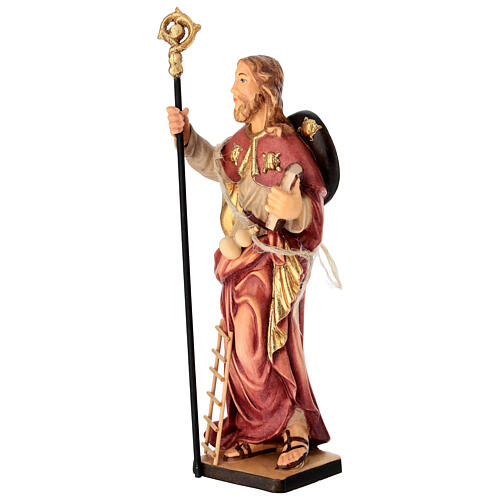 Heiliger Johannes Klimax, Statue aus bemaltem Ahornholz, Grödnertal 3