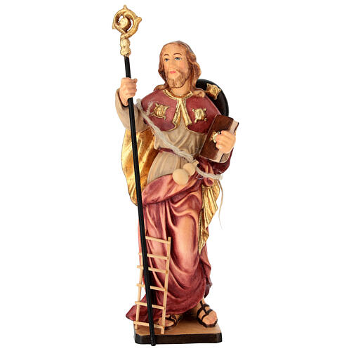 Estátua São João Climaco madeira pintada Val Gardena 1