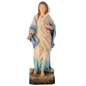 Statua legno dipinta Madonna di Nazareth 20 cm Val Gardena