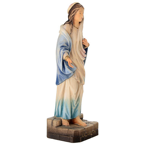 Estátua em madeira pintada Nossa Senhora de Nazaré 20 cm Val Gardena 3