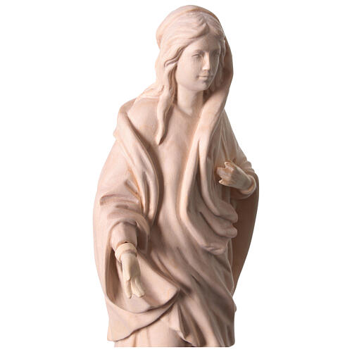 Statue Vierge de Nazareth en bois naturel Val Gardena 4