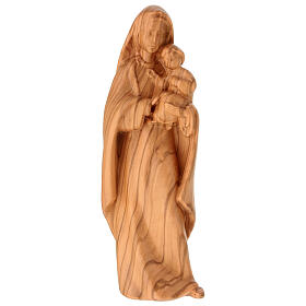Estátua Virgem com Menino em madeira de oliveira 20 cm Val Gardena