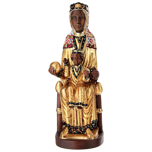 Madonna di Montserrat  statua legno colorata Val Gardena 1
