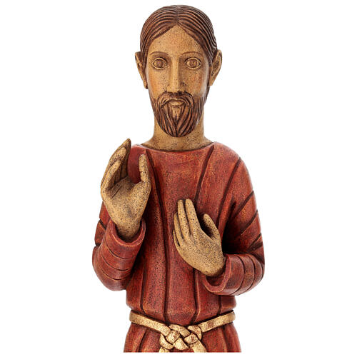 Sagrado Coração de Jesus estilo gótico simples Bethléem madeira 60 cm 2