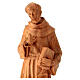 Statuetta San Francesco d'Assisi tortorella legno ulivo s3