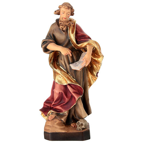 Saint Anthony of Florence statue with skull painted Val Gardena wood 1