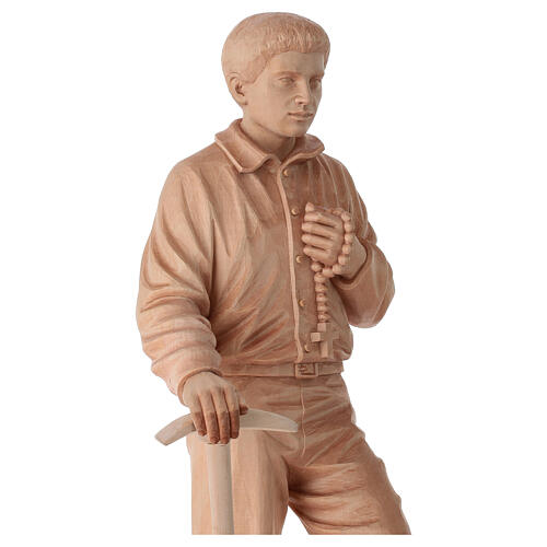 Natural wood statue of Pier Giorgio Frassati, 24 in, Val Gardena 9