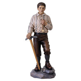 Coloured wooden statue of St. Pier Giorgio Frassati, 24 in, Val Gardena