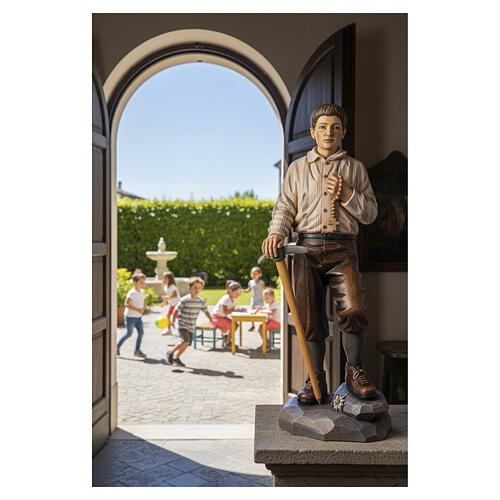 Coloured wooden statue of St. Pier Giorgio Frassati, 24 in, Val Gardena 2
