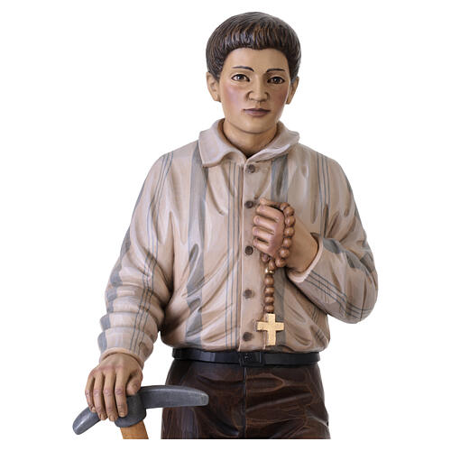 Estatua San Piergiorgio Frassati madera pintada 60 cm Val Gardena 3