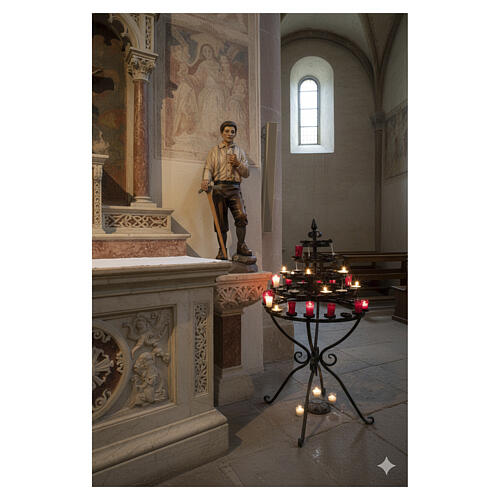 Statua San Piergiorgio Frassati legno colorato 60 cm Val Gardena 4