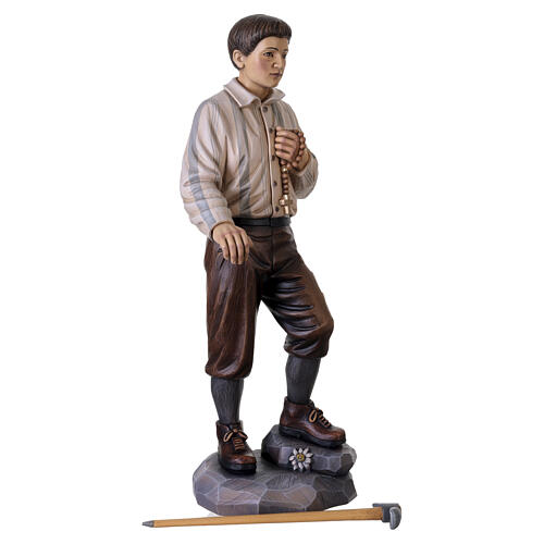 Estátua São Pier Giorgio Frassati madeira colorida 60 cm Val Gardena 10