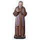 Statue Padre Pio fibre de verre peinte effet bois 120 cm s1