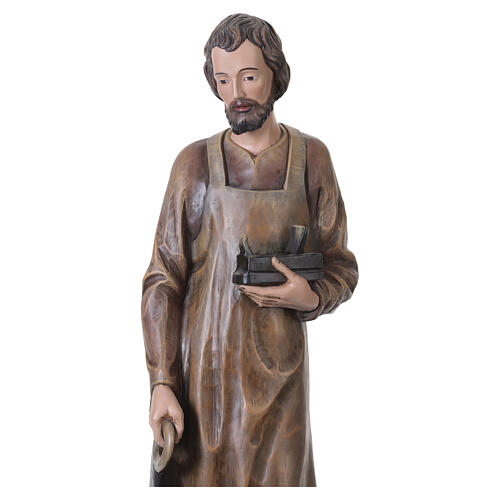 Statue of St. Joseph the Worker, 47 in, coloured fibreglass with carved-effect finish 3