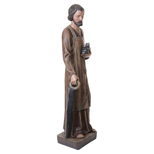 Statue of St. Joseph the Worker, 47 in, coloured fibreglass with carved-effect finish 6