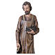 Estatua 120 cm San José trabajador fibra de vidrio efecto tallado colorido s3