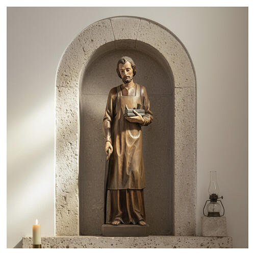 Figura 120 cm, św. Józef, włókno szklane, efekt rzeźbienia, malowana 2