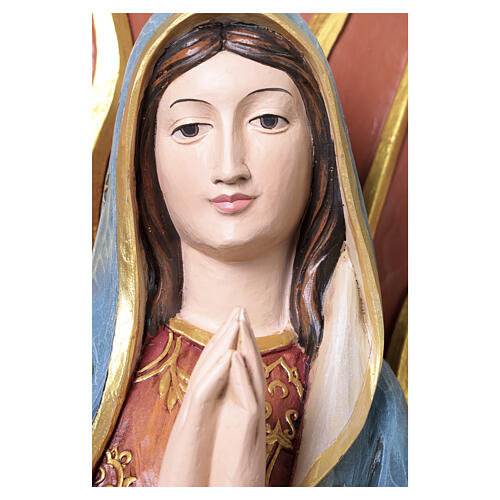 Virgen de Guadalupe estatua de fibra de vidrio pintada efecto madera 7