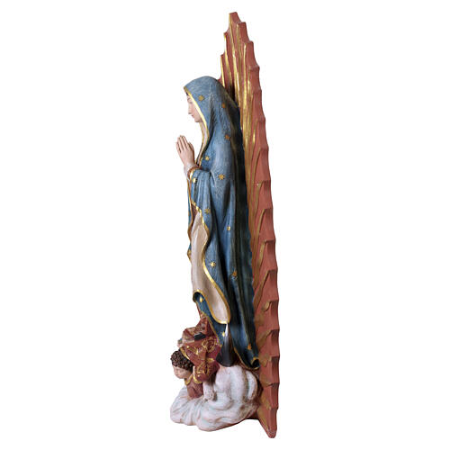 Virgen de Guadalupe estatua de fibra de vidrio pintada efecto madera 10