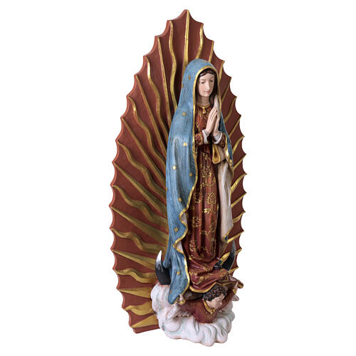 Virgen de Guadalupe estatua de fibra de vidrio pintada efecto madera 13