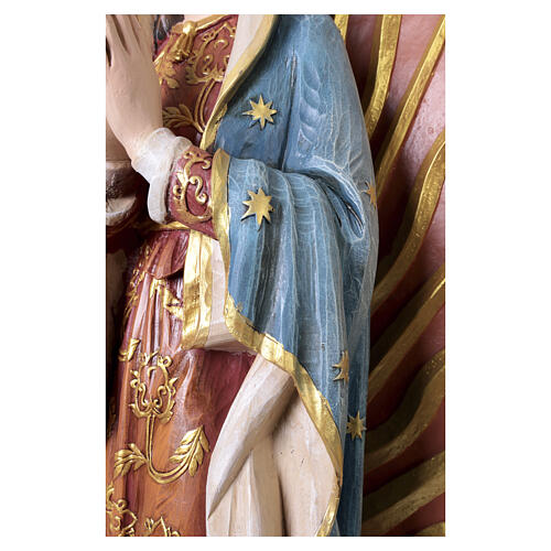 Virgen de Guadalupe estatua de fibra de vidrio pintada efecto madera 17
