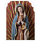 Virgen de Guadalupe estatua de fibra de vidrio pintada efecto madera s5