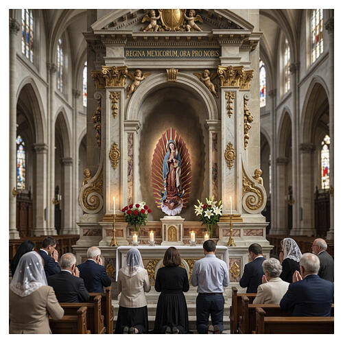Matka Boża z Guadalupe, polichromowana statua z włókna szklanego 2