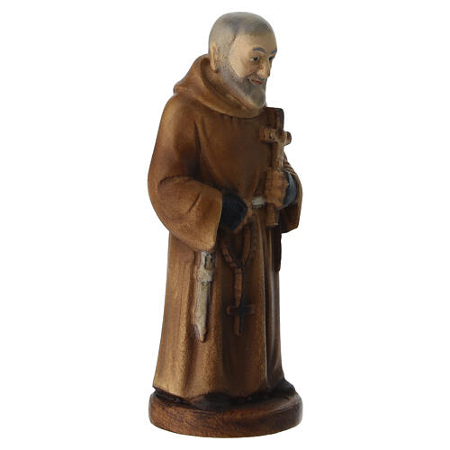 Statuina legno dipinto San Padre Pio Valgardena 10 cm 4