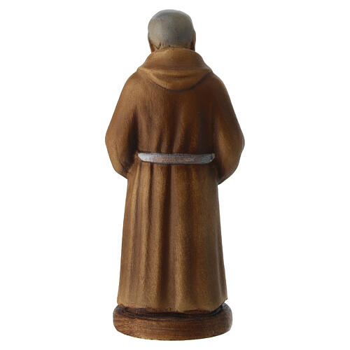 Saint Padre Pio statue in painted Val Gardena wood, 10 cm 5