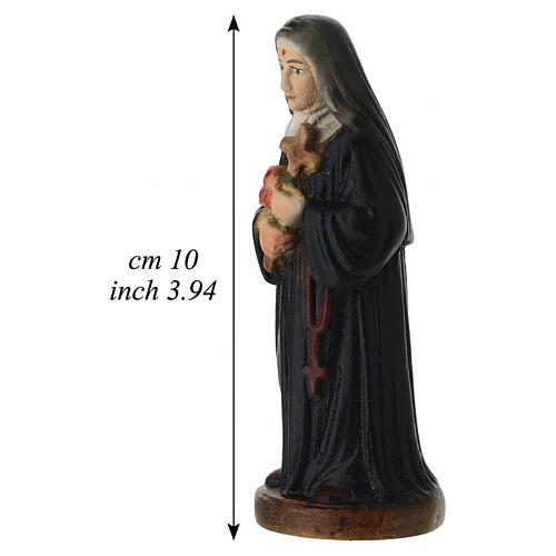 Saint Rita statue in painted Val Gardena wood, 10 cm 3