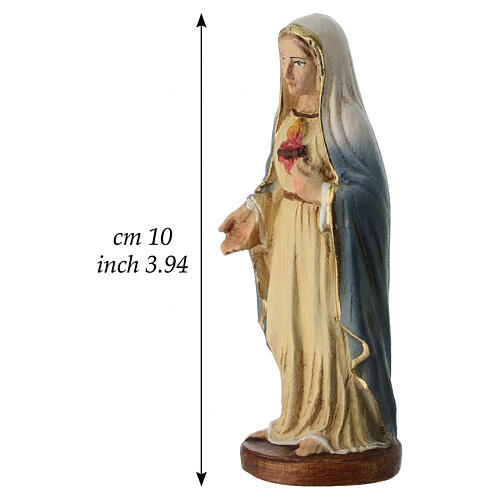 Sacro Cuore di Maria statuina legno dipinto Valgardena 10 cm 3