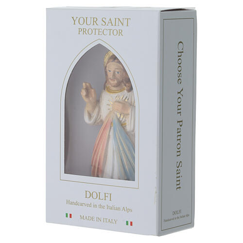 Gesù Misericordioso statuina legno d'acero dipinta Valgardena 10 cm 2