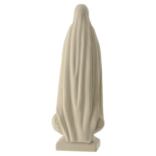 Statua Madonna di Fatima legno d'acero naturale Valgardena 4
