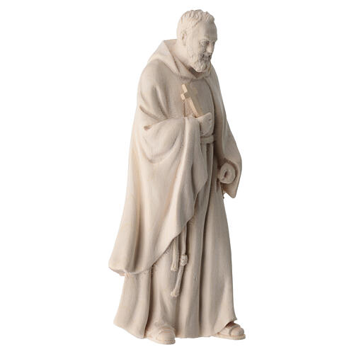 Estatua madera natural Val Gardena San Padre Pío de Pietrelcina 4