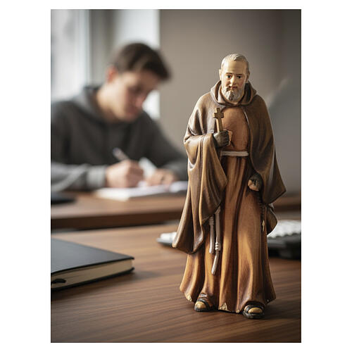 Saint Pio of Pietrelcina painted wooden statue of Val Gardena 2